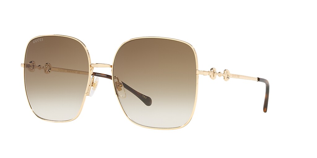 Gucci GG0879S 61 Brown & Gold Sunglasses | Sunglass Hut USA