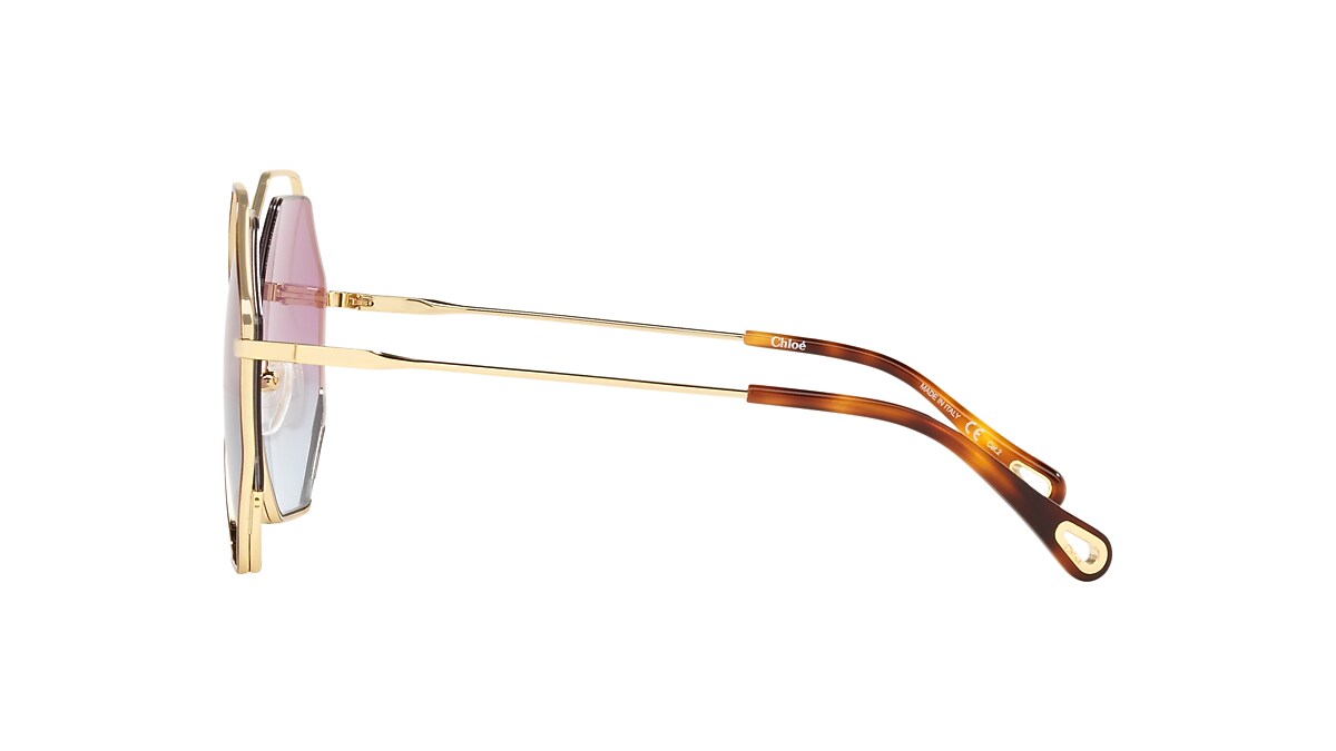 CHLOÉ CH0046S Tortoise - Unisex Sunglasses, Purple Gradient Lens