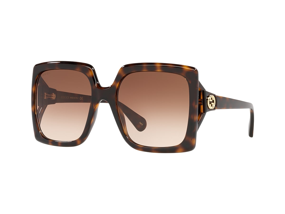 Gucci GG0876S 60 Brown & Tortoise Sunglasses | Sunglass Hut United Kingdom