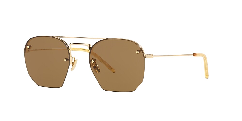 Saint Laurent SL 422 52 Brown & Gold Brown Sunglasses | Sunglass