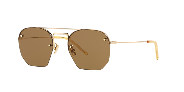 Saint Laurent SL 422 52 Brown & Gold Brown Sunglasses