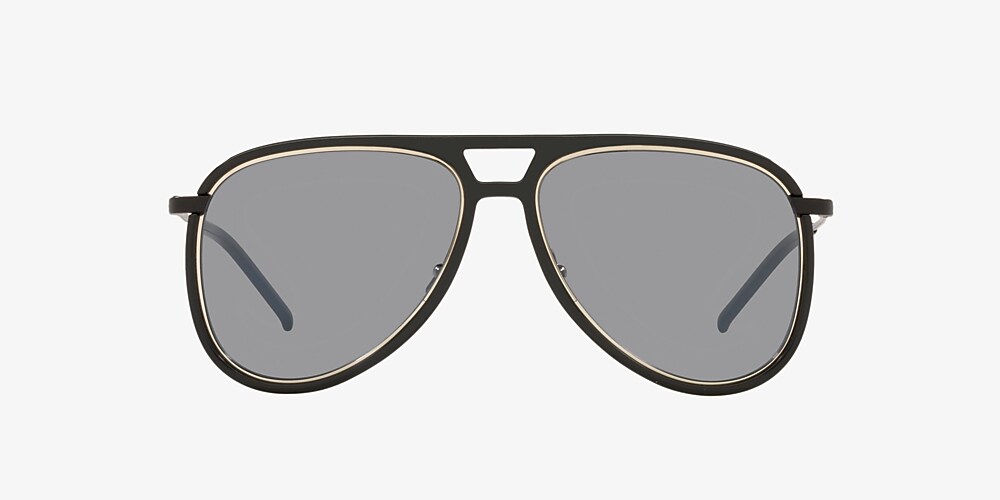 Sunglasses USA CLASSIC Laurent Silver Sunglass | Black RIM-002 Hut 56 11 & Saint