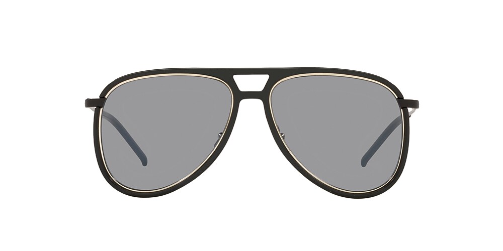 Saint Laurent CLASSIC 11 RIM-002 56 Silver & Black Sunglasses 