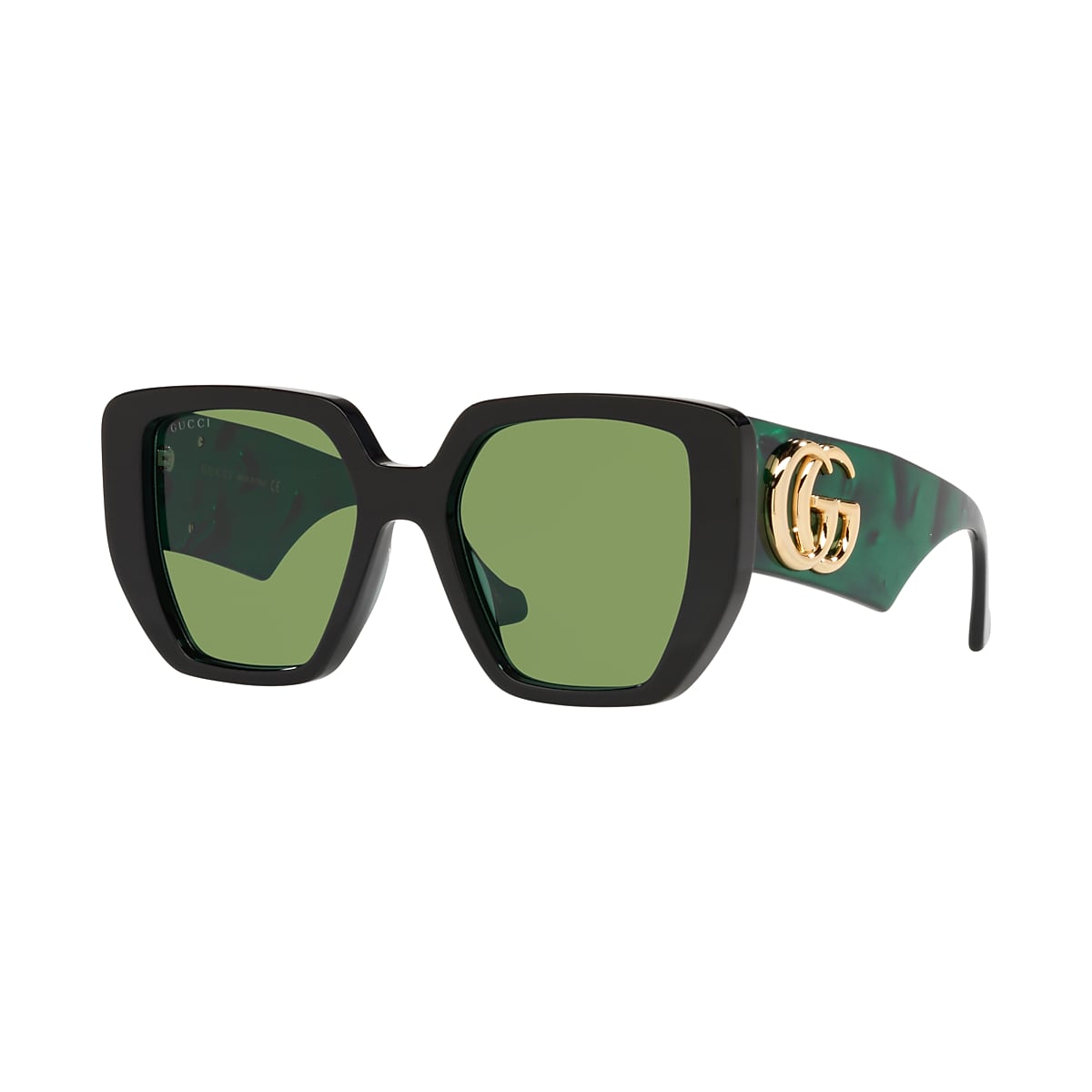 Sandalen Kracht meesteres Gucci GG0956S 54 Green & Black Sunglasses | Sunglass Hut USA