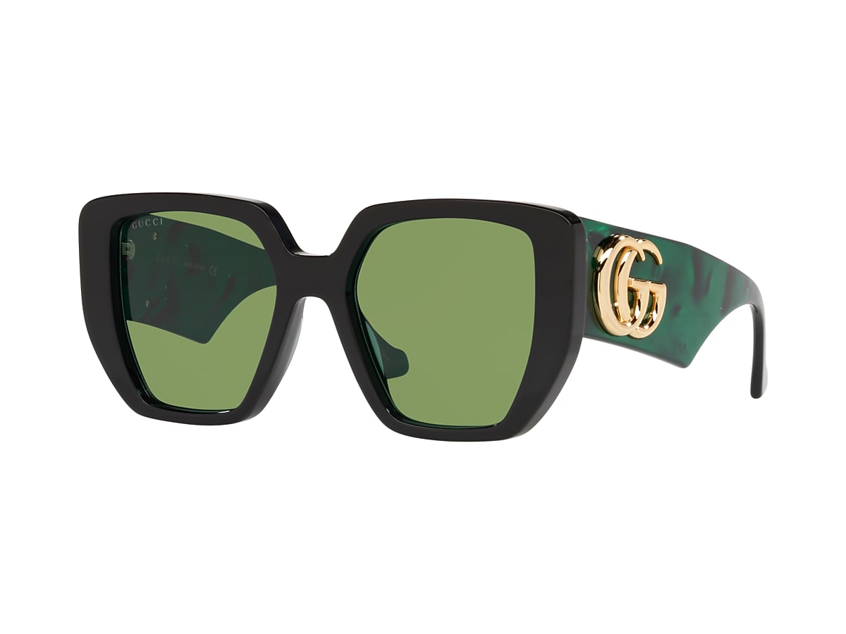 Vrijgekomen douche helper Gucci GG0956S 54 Green & Black Sunglasses | Sunglass Hut USA
