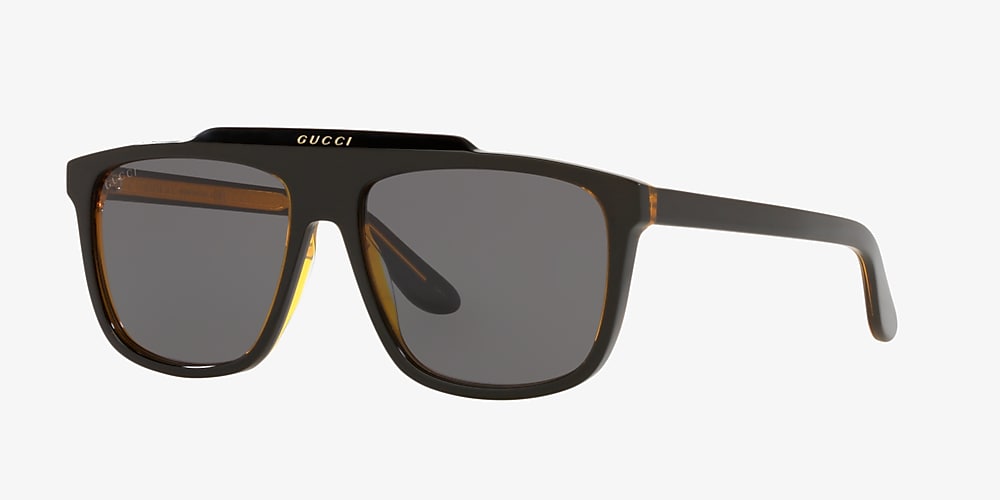 Gucci GG1039S 58 Grey & Black Sunglasses | Sunglass Hut Canada