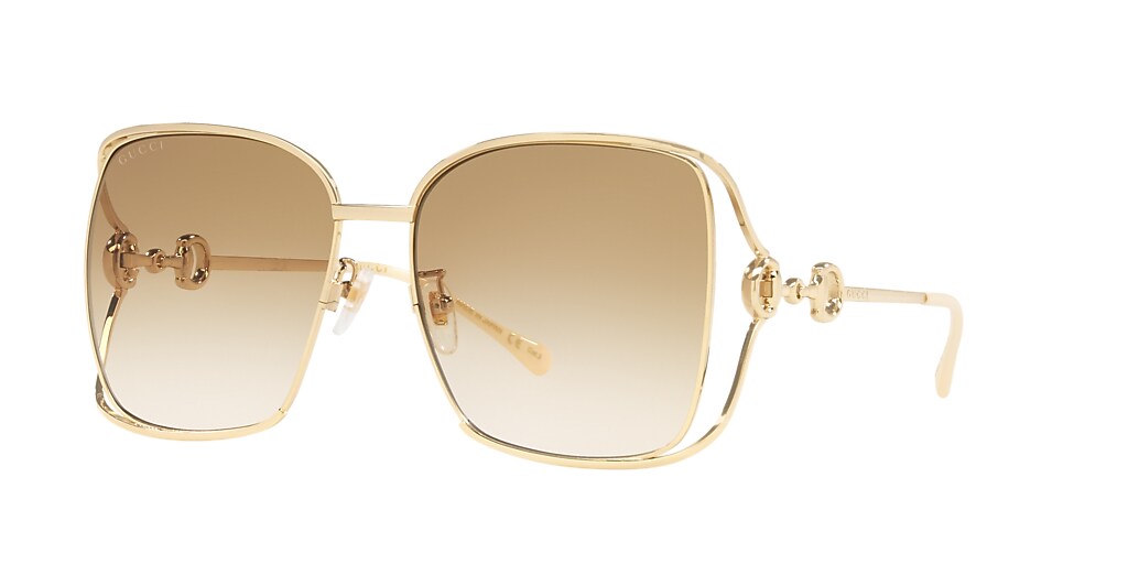Gucci GG1020S 61 Brown & Gold Sunglasses | Sunglass Hut USA