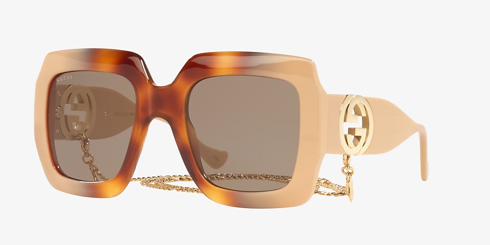 Gucci GG1022S 54 Brown & Brown Sunglasses | Sunglass Hut USA