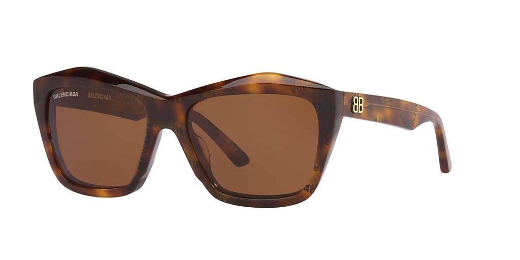 Balenciaga BB0216S 57 Brown & Brown Sunglasses | Sunglass Hut USA