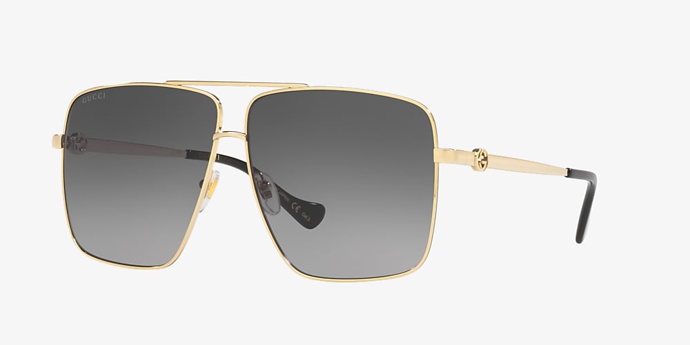 Gucci GG1087S 63 Gold & Gold Sunglasses | Sunglass Hut Australia