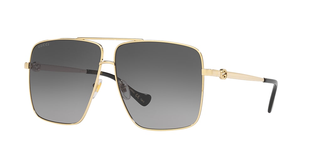 Gucci GG1087S 63 Gold & Gold Sunglasses | Sunglass Hut USA