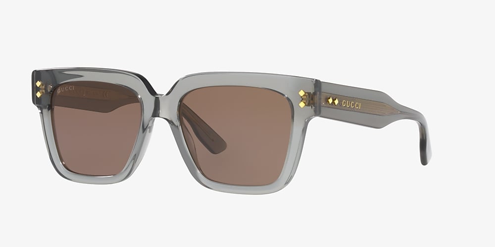 Gucci GG1084S 54 Solid Brown u0026 Grey Sunglasses | Sunglass Hut Australia