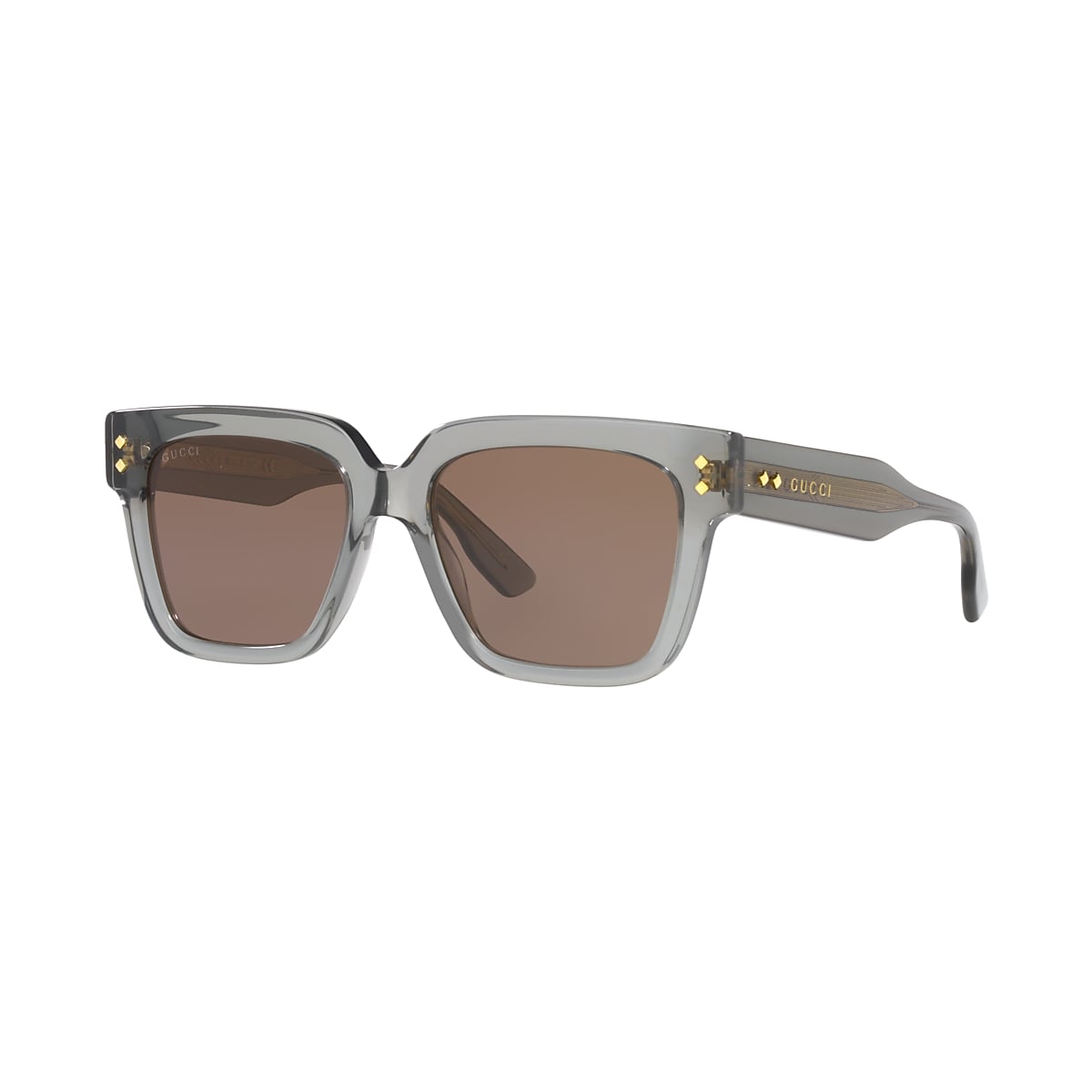 GUCCI GG1084S Grey - Unisex Luxury Sunglasses, Solid Brown Lens