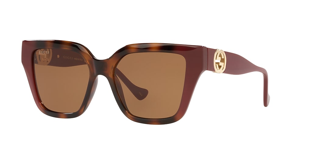 Gucci GG1023S 54 Burgundy & Brown Sunglasses | Sunglass Hut USA