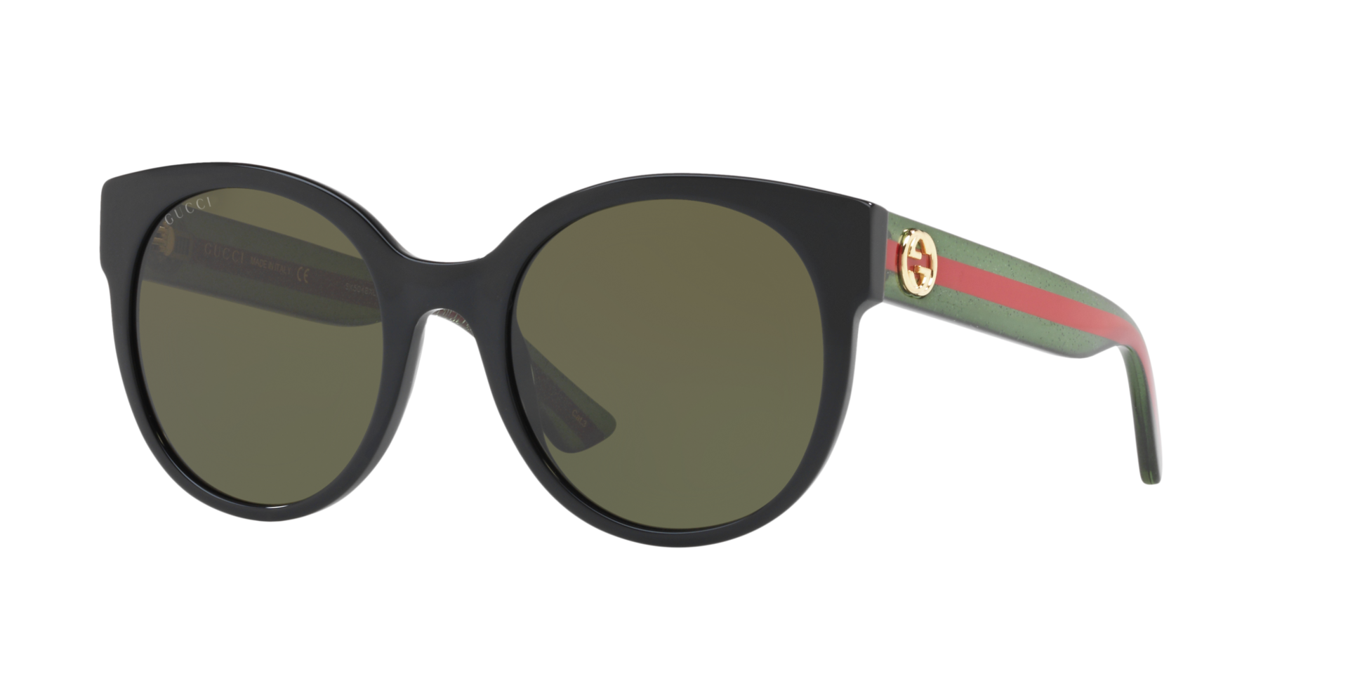 Gucci Woman Sunglass GG0035SN - Frame color: Black, Lens color: Green