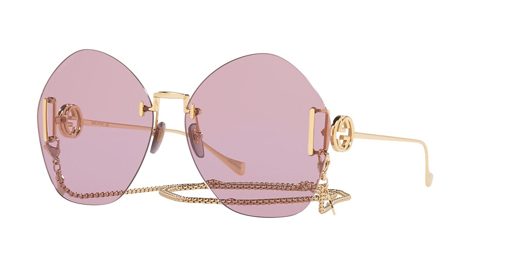 Gucci GG1203S 65 Purple & Gold Sunglasses | Sunglass Hut USA