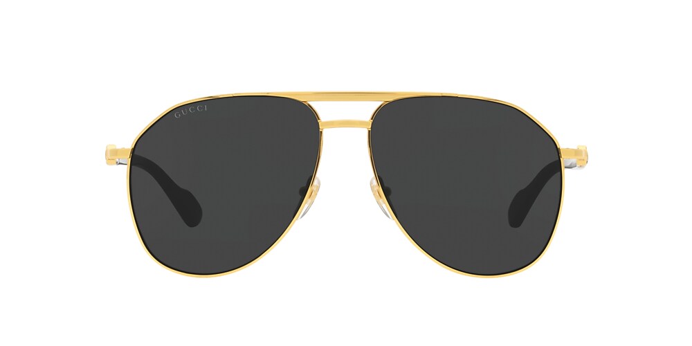 Gucci GG1220S 59 Grey & Gold Sunglasses | Sunglass Hut USA