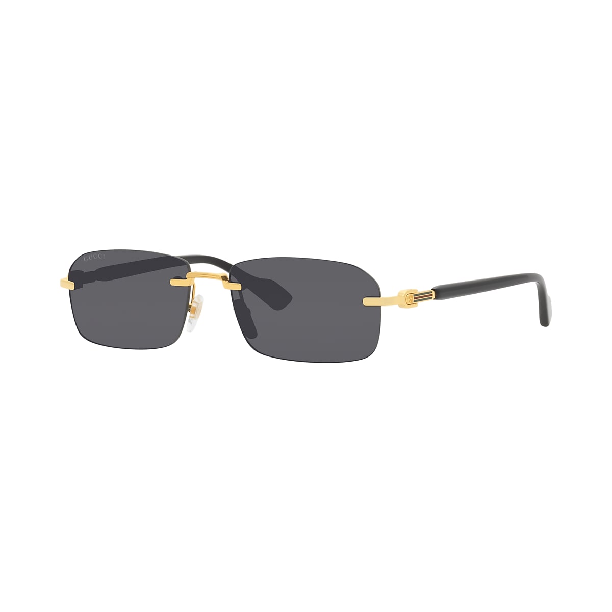 Gucci GG1221S 56 Grey & Gold Sunglasses | Sunglass Hut USA