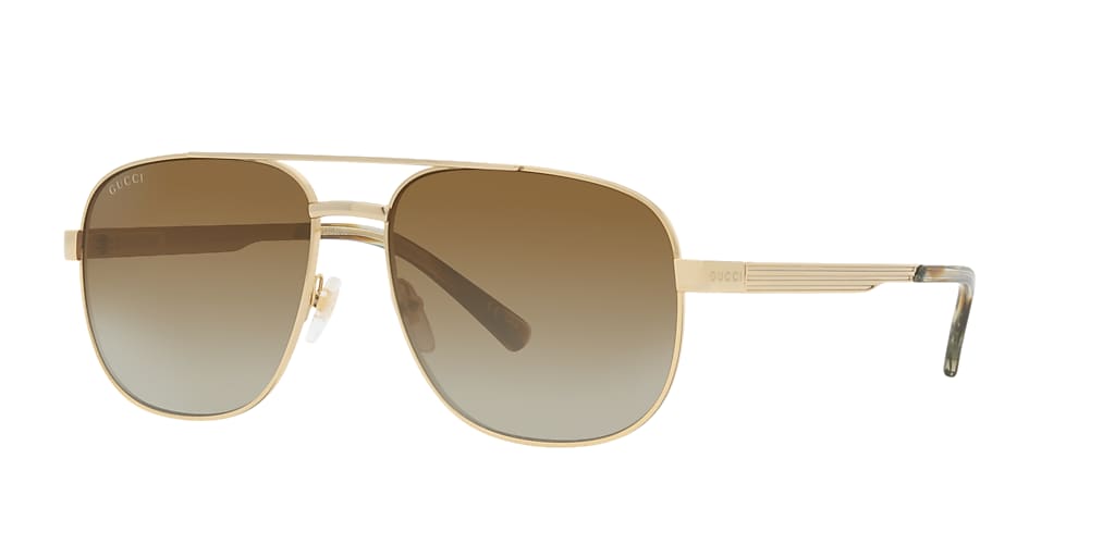 Gucci GG1223S 60 Brown & Gold Sunglasses | Sunglass Hut Canada