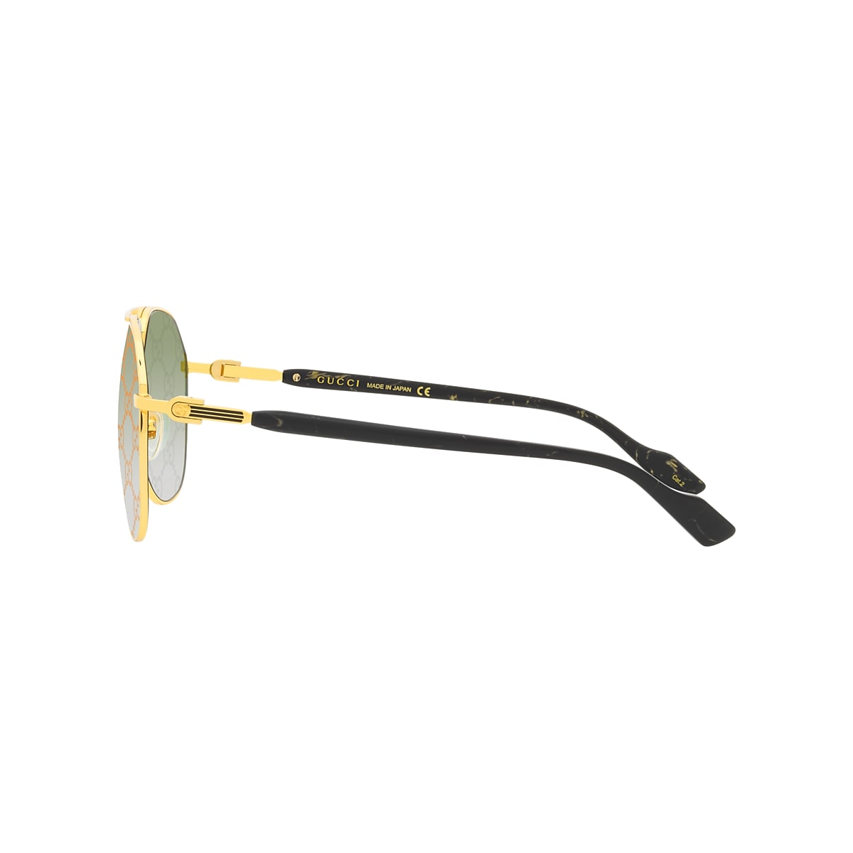 Gucci GG1220S L (59 14) with Green lenses and Gold frame