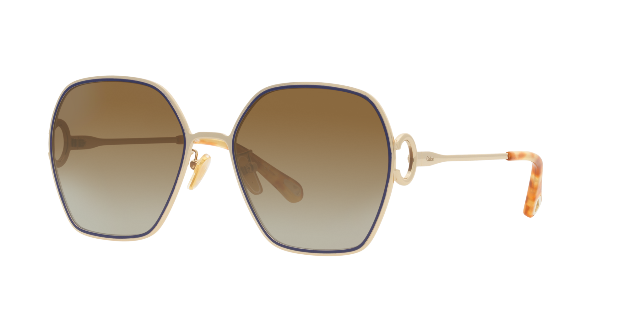 Chloé Chloe Womens Gold 6n000458 Ch0146s Pilot-frame Metal Sunglasses In Brown