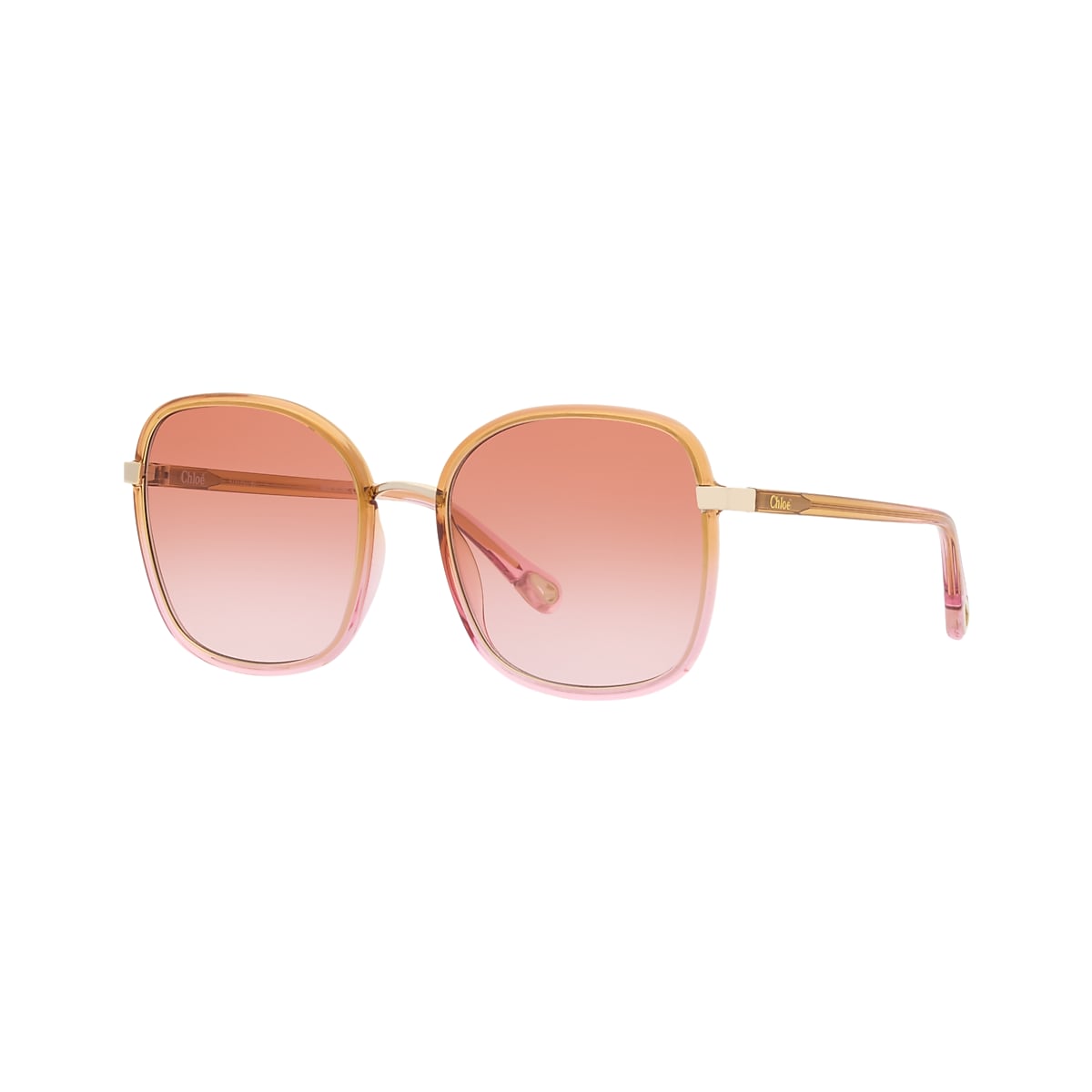 Chloé Optical ピンクレンズ サングラス ケース付き1個 Chloé CH0031S L (56 - 19) with Orange lenses and Pink frame