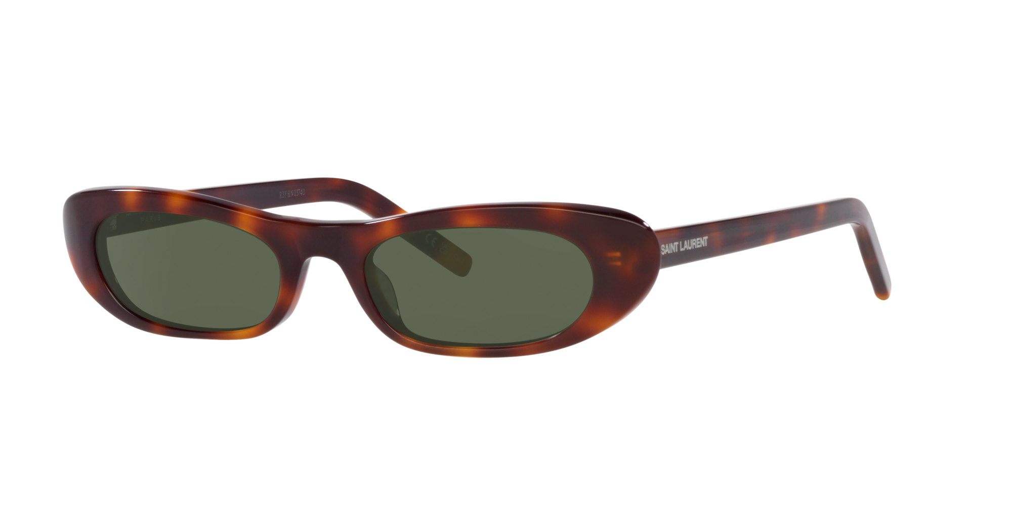 Saint Laurent Womens Brown Sl557 Rectangular-frame Acetate Sunglasses In Green