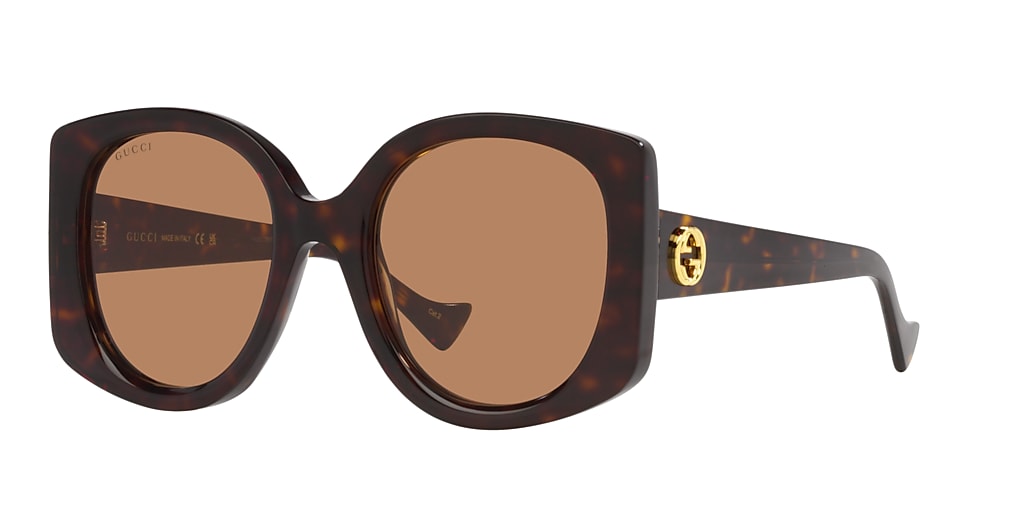 Gucci GG1257S 53 Brown & Tortoise Sunglasses | Sunglass Hut USA