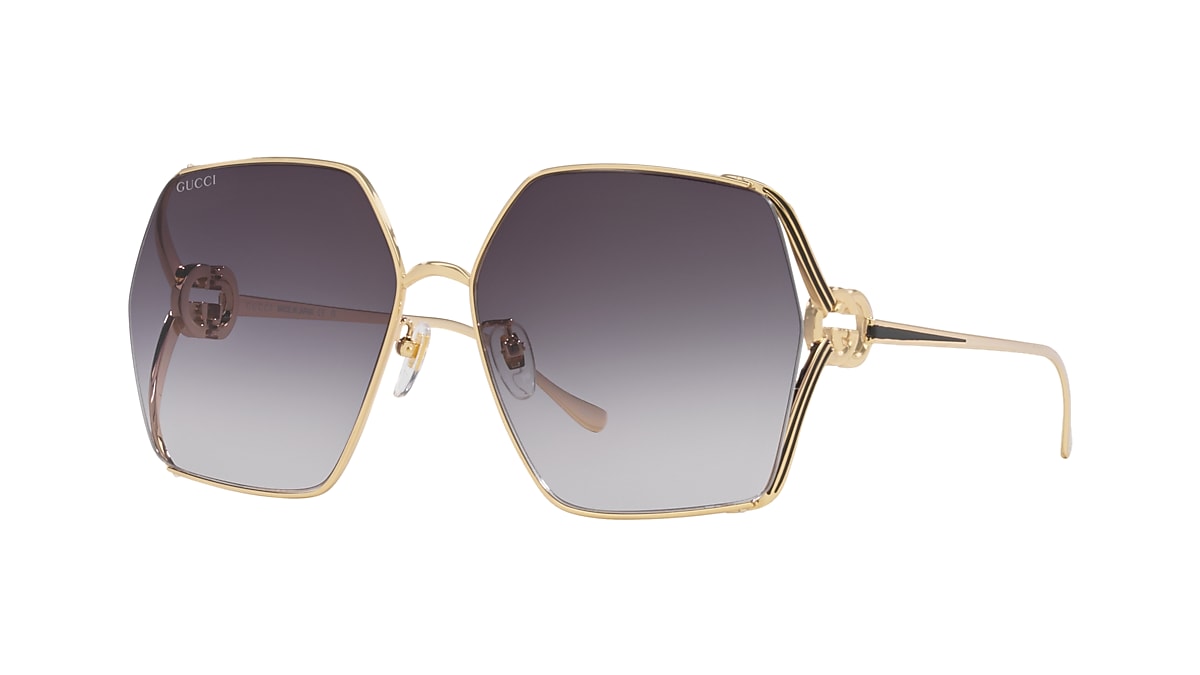 GUCCI GG1322SA Gold - Women Luxury Sunglasses, Grey Lens