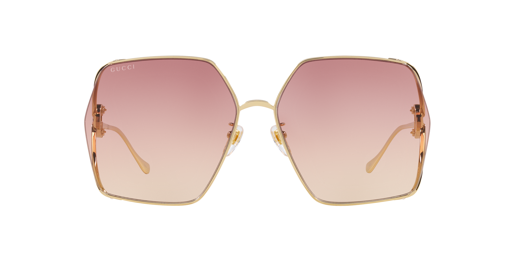 Gucci black / pink GG0418S Rectangular-frame Acetate Sunglasses at FORZIERI