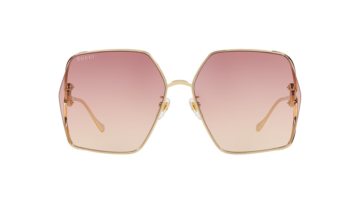 Gucci GG1322SA 64 Pink & Gold Sunglasses | Sunglass Hut Canada