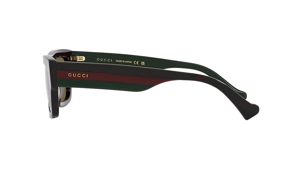 GUCCI GG1301S Tortoise - Man Luxury Sunglasses, Green Lens