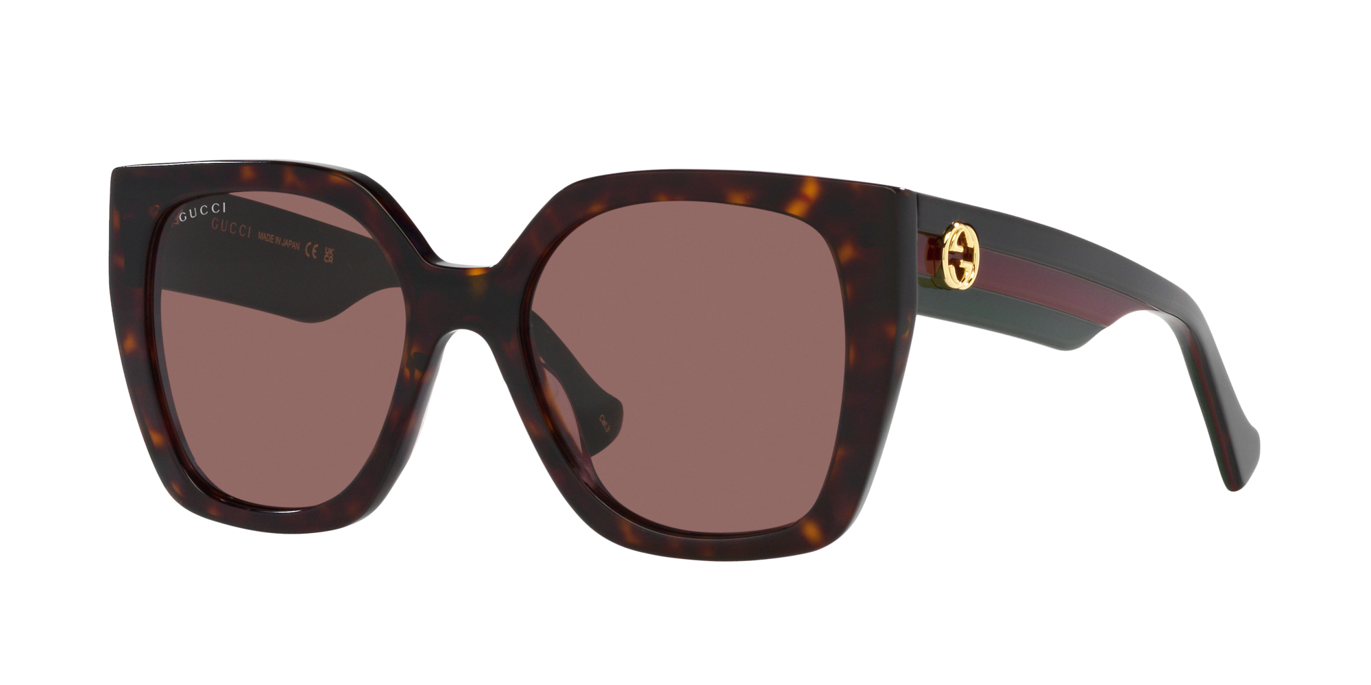 Rectangular-frame sunglasses in black injection | GUCCI® US