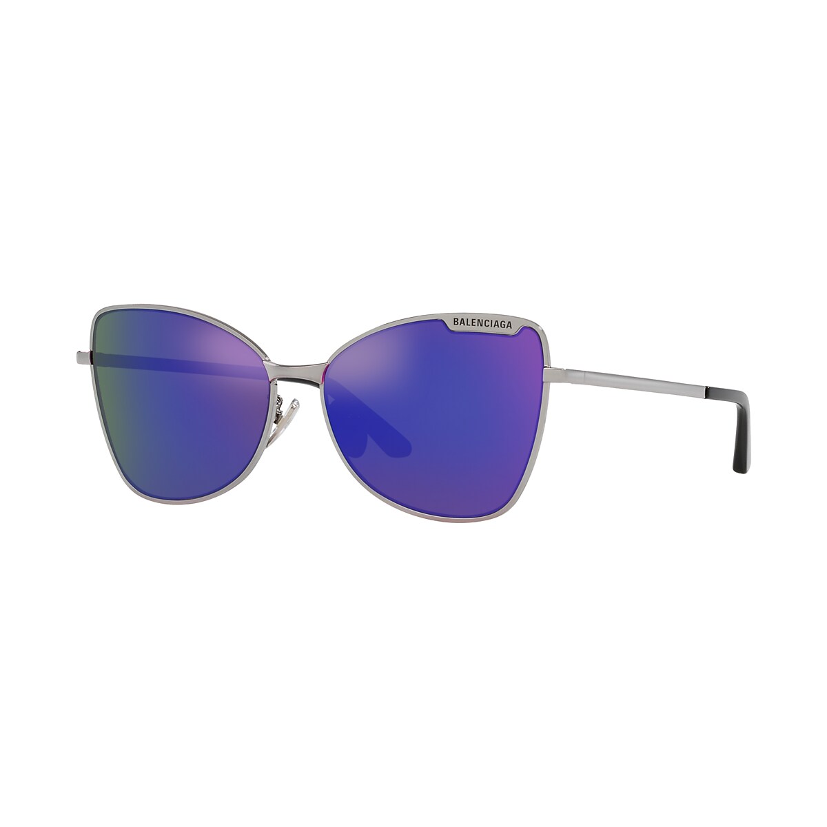 BALENCIAGA 6E000293 Silver - Female Sunglasses, Purple Lens