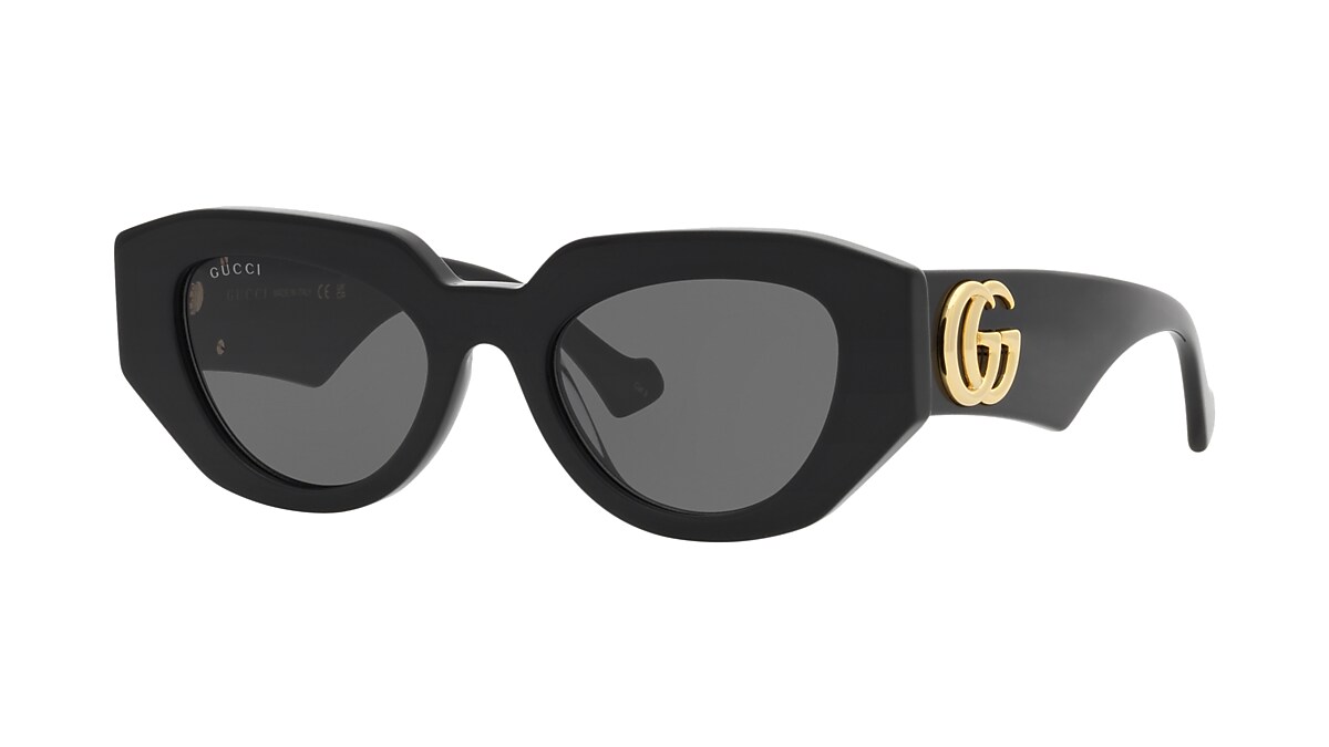 GUCCI GG1421S Black - Woman Luxury Sunglasses, Grey Lens