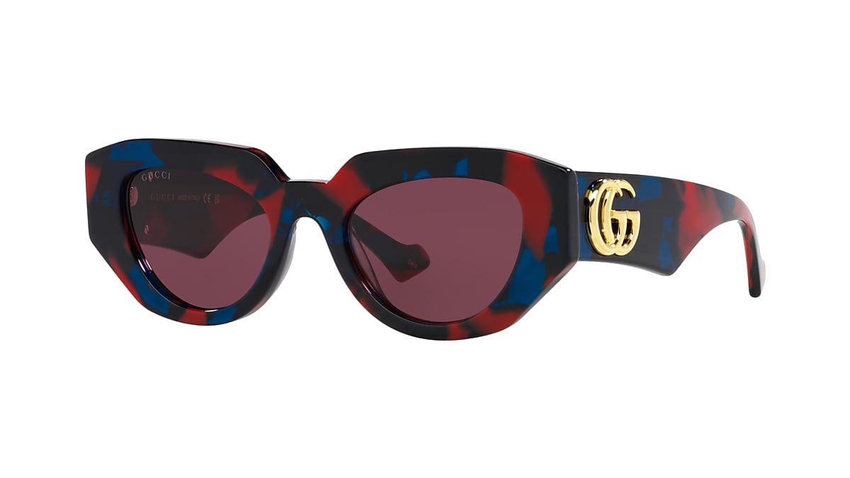 GUCCI GG1421S Tortoise - Women Luxury Sunglasses, Purple Lens