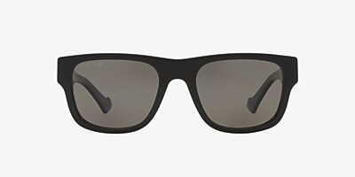Gucci GG1427S 53 Grey & Black Shiny Polarized Sunglasses