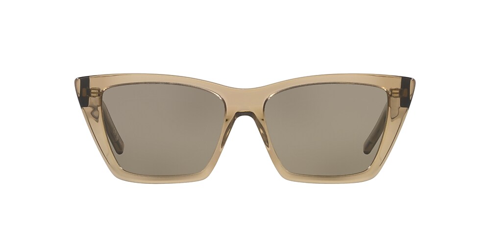 Saint Laurent SL 276 Mica 55 Grey Brown Shiny Sunglasses