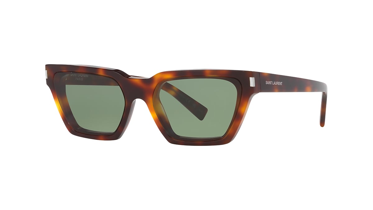 SAINT LAURENT SL 633 Tortoise - Woman Sunglasses, Green Lens