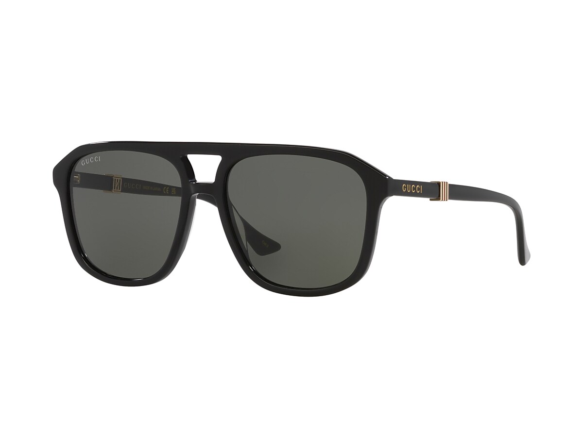 Gucci Logo Rectangular Frame Sunglasses (Black) – CNCPTS