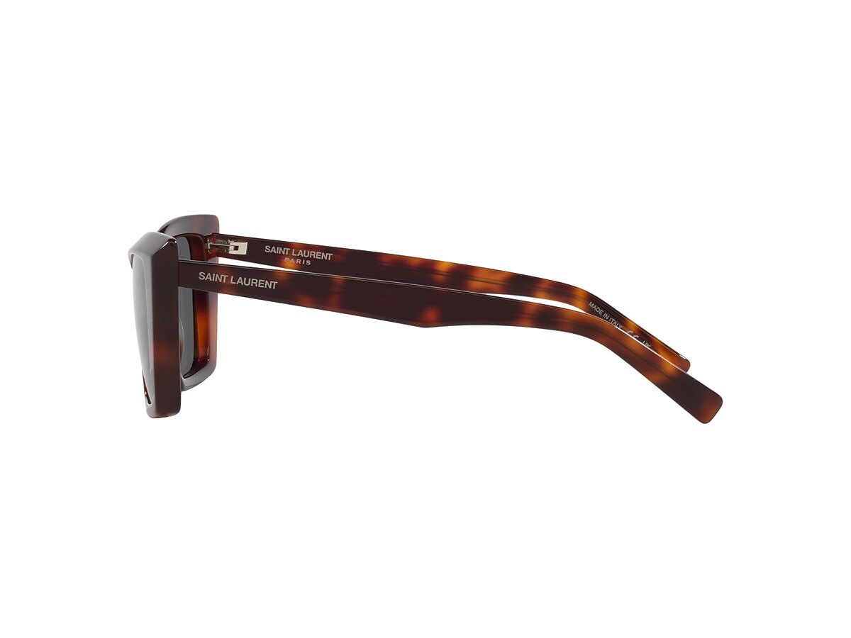 Saint Laurent SL 572 002 Havana-Crystal/Grey Square Unisex Sunglasses | eBay