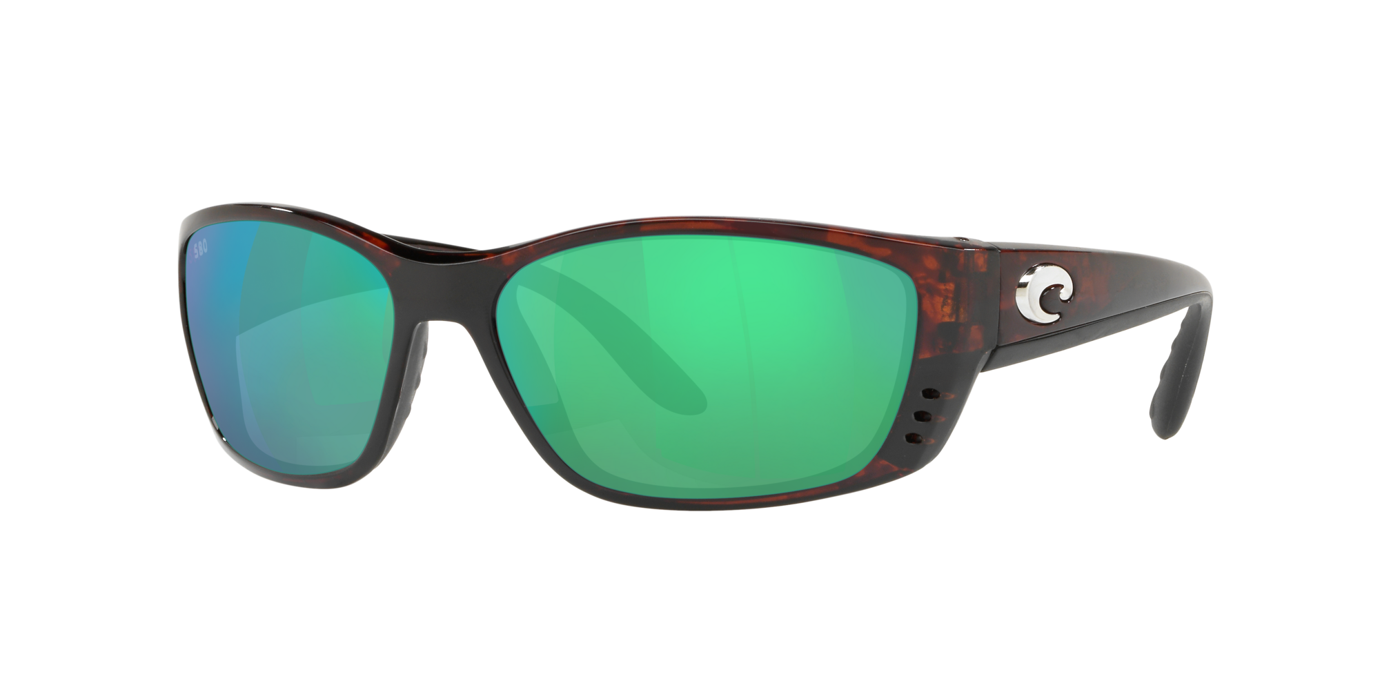 Costa Del Mar Fisch Polarized Sunglasses 400G Glass Tortoise/Blue Mirror Global 
