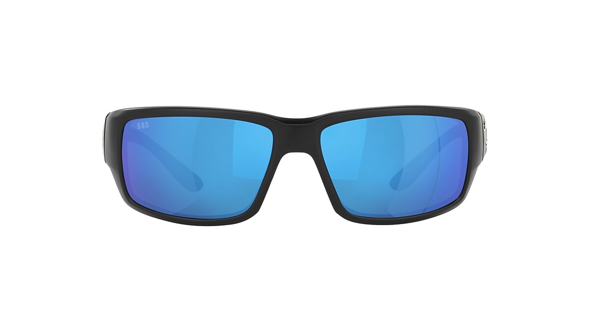 COSTA 6S9006 Matte Black - Male Sunglasses, Blue Mirror Lens