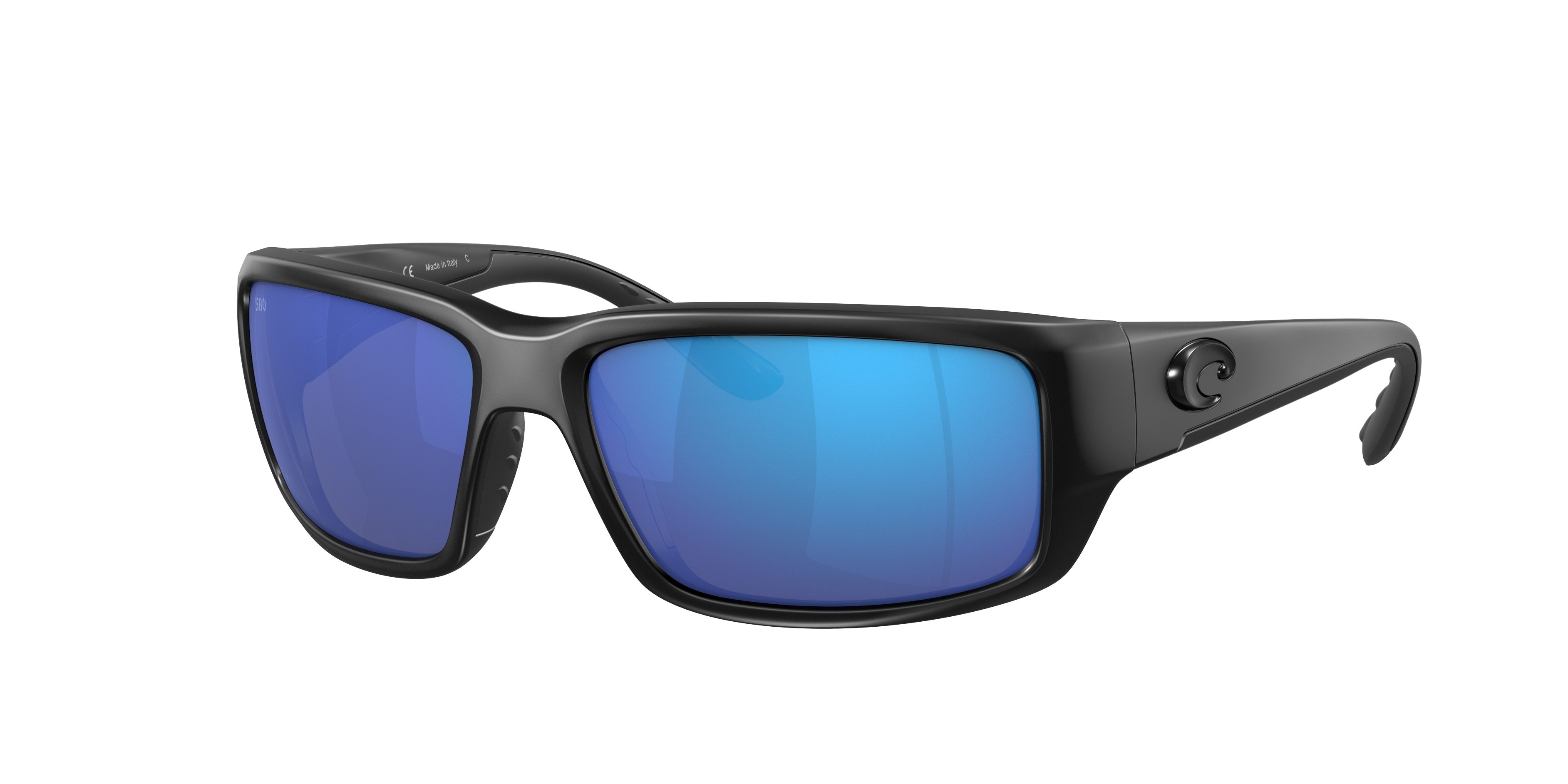 Costa Del Mar Mens Fantail 580P Polarized Rectangular Sunglasses Blackout/Grey Blue Mirrored Polarized-580P 59 mm 