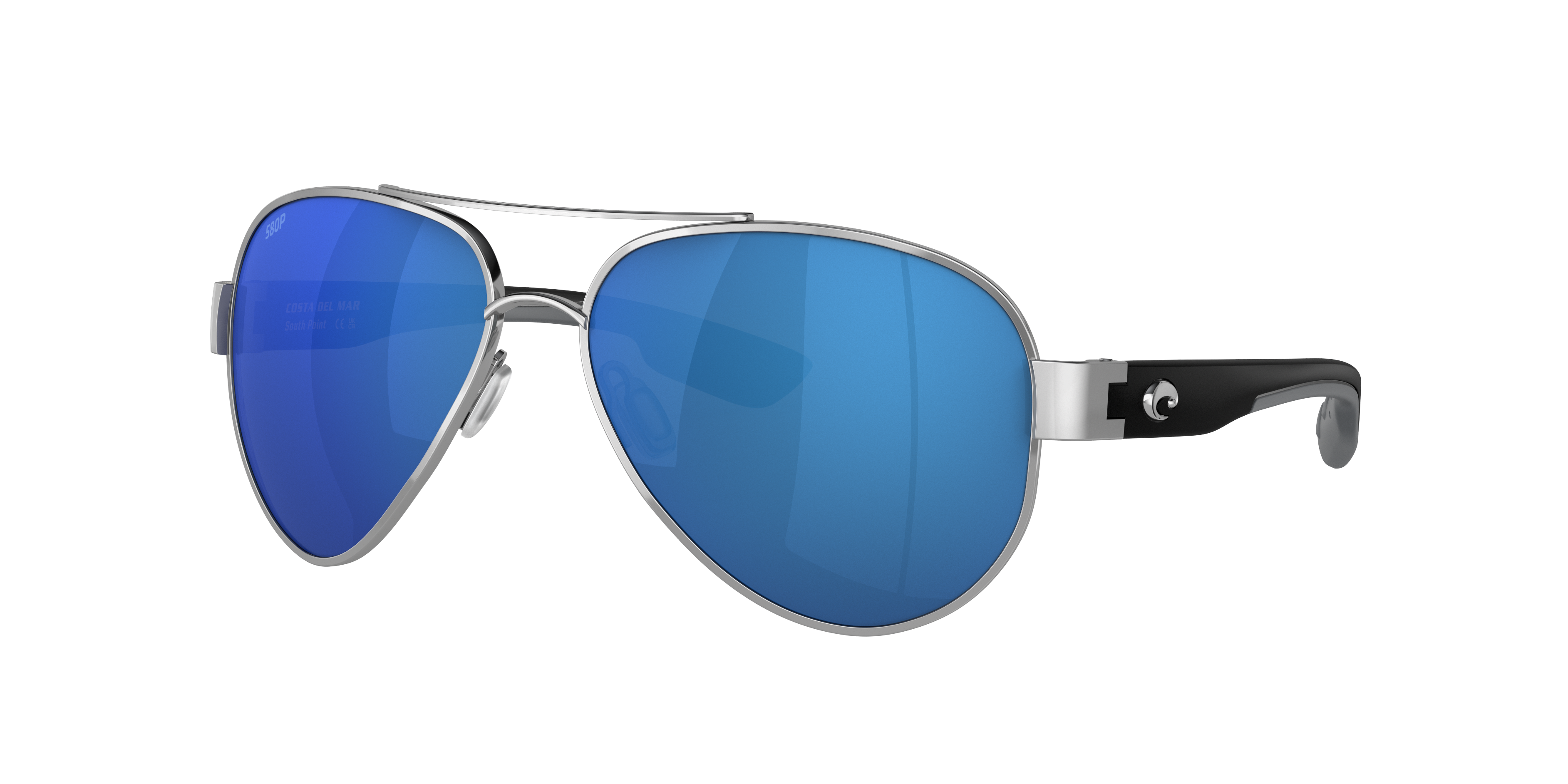 COSTA 6S4010 Palladium - Unisex Sunglasses, Blue Mirror Lens