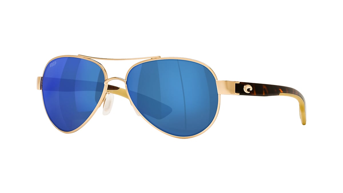 Costa Del Mar Loreto Rose Gold / Blue Mirror 580P Sunglasses