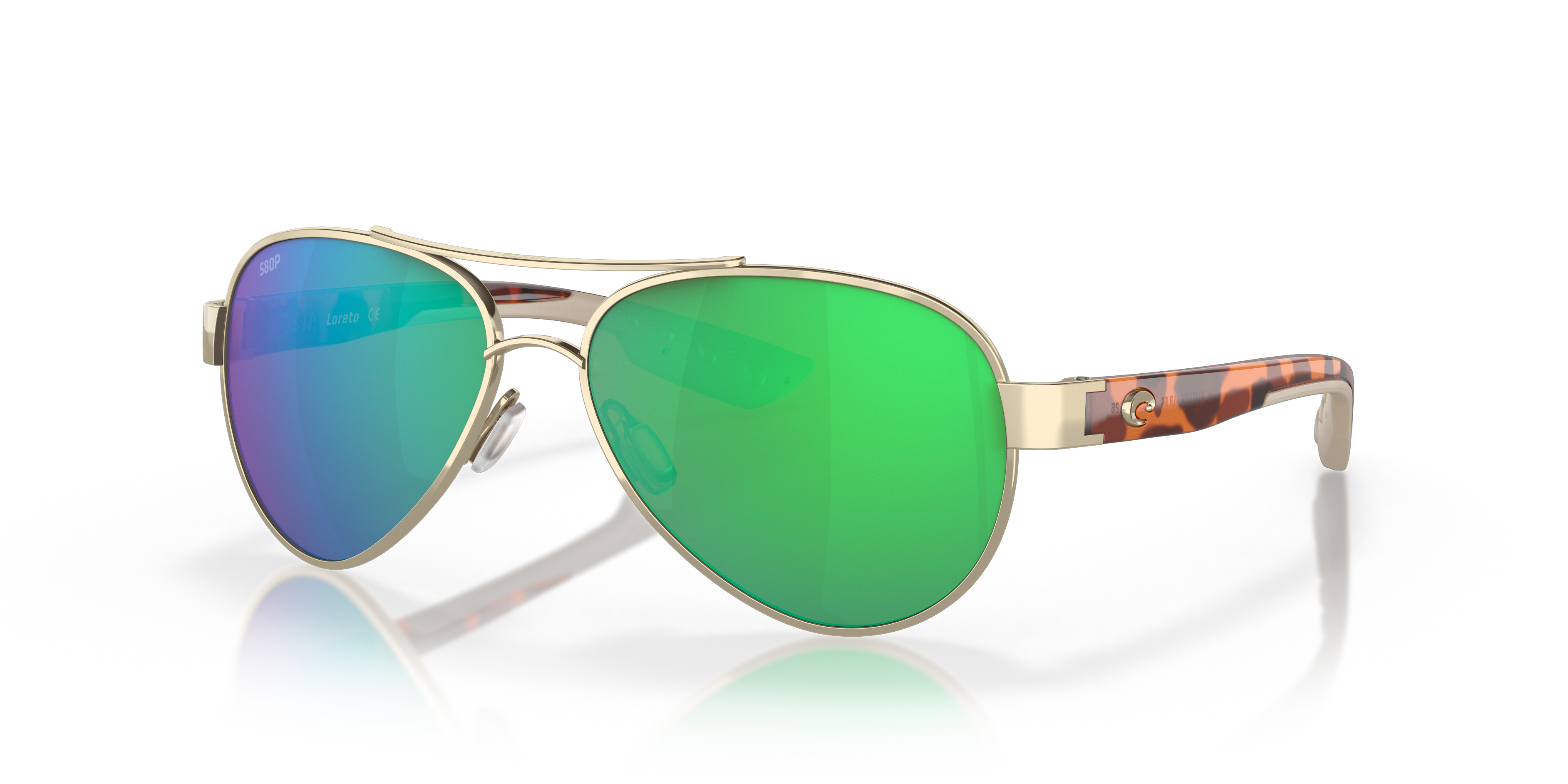 Leopard-Print-Gold Wide Oversized Grandpa Mirrored Sunglasses with Green  Sunwear Lenses - Santini
