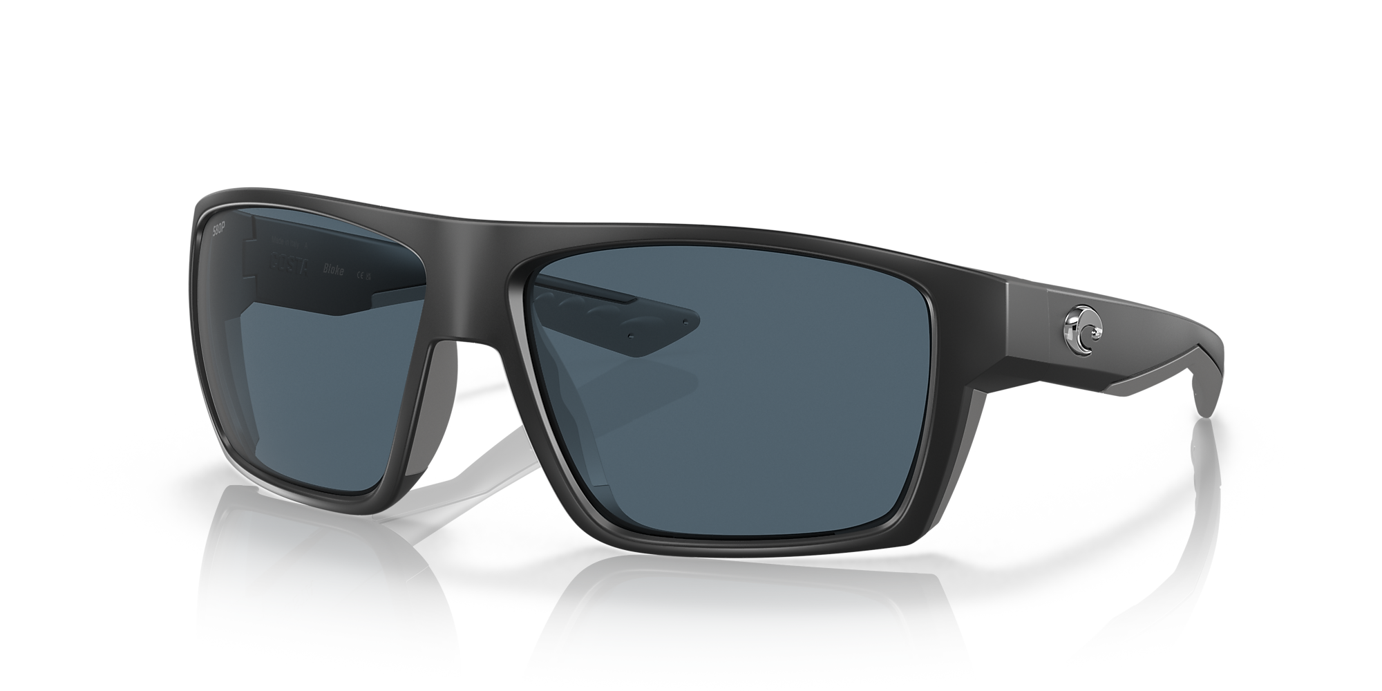 Costa 6S9045 Bloke 61 Gray & Matte Black Polarised Sunglasses