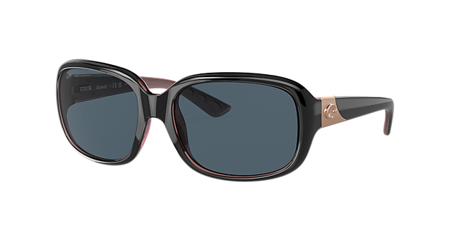 Costa 6S9041 Gannet 58 Gray & Shiny Black/Hibiscus Polarized