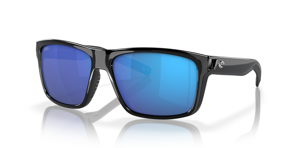 Costa 6S9035 Black | Tide Polarized Mirror Sunglass & 60 USA Shiny Slack Blue Hut Sunglasses